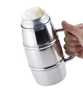 カクセー｜500ml vacuum double-layer beer mug｜18-8 vacuum insulated mug/barrel insulated mug/beer mug/anti-condensation cold insulated mug/camping/picnic