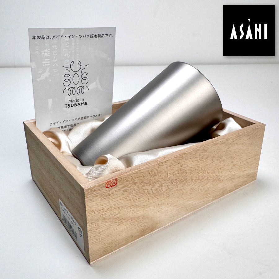 純鈦雙層杯日本製｜ASAHI 霞Kasumi TW-5｜240ml 霧面噴砂鈴杯（附木盒