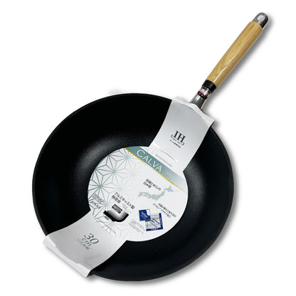 Hokuriku アルミ｜30cm｜IH stove suitable｜IH Calva top series｜Non-stick wok｜