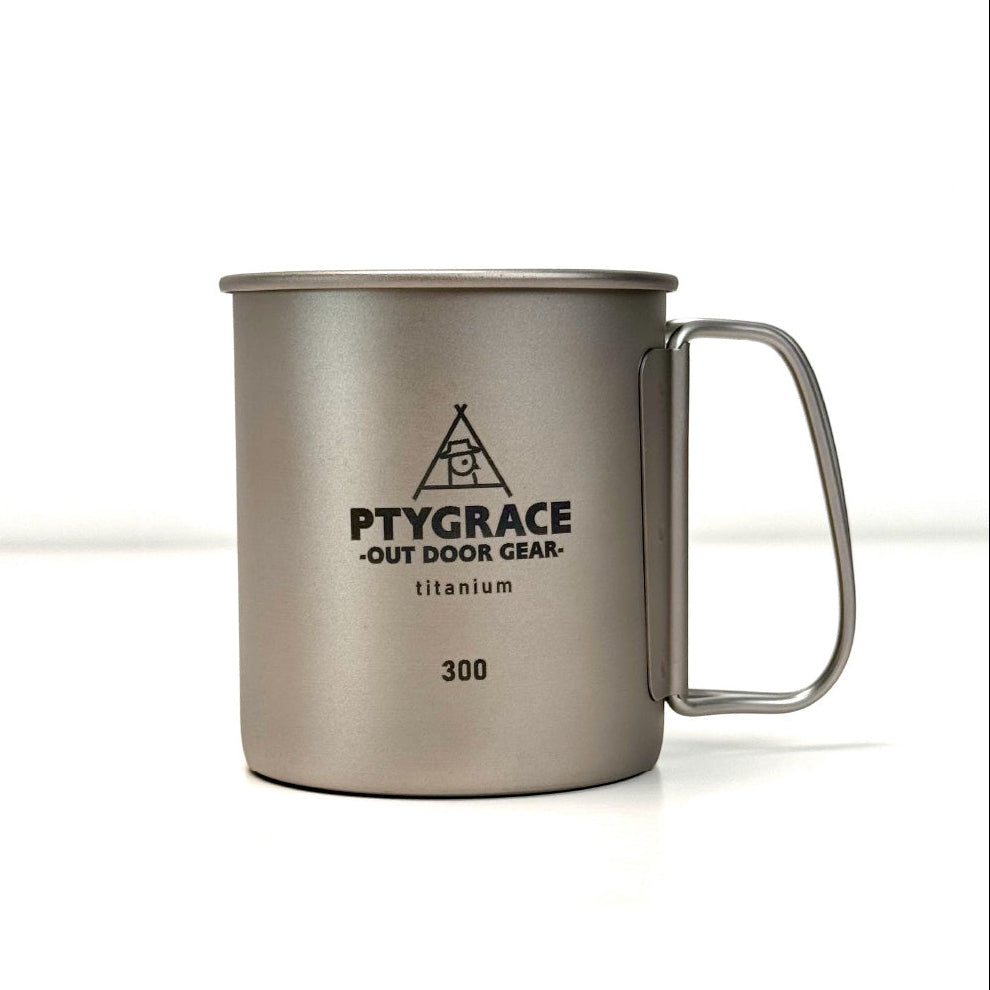 PTYGRACE｜日本燕三條製純鈦杯300ml｜可折疊手把輕量露營馬克杯｜ PY