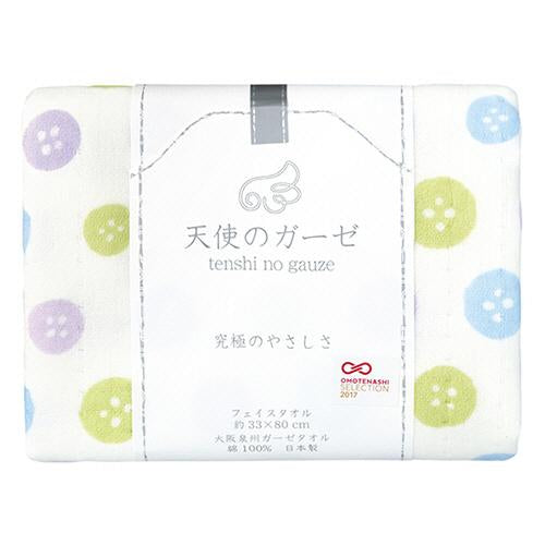 【日本製】天使之紗 4重雙面紗布鈕扣圖案方巾/手巾/天使紗/四重紗/紗布巾