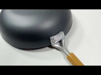 AUX | 33 cm | Sulfated iron pan | Made in Japan | Kosu Co., Ltd. | Sulfated lightweight iron pan