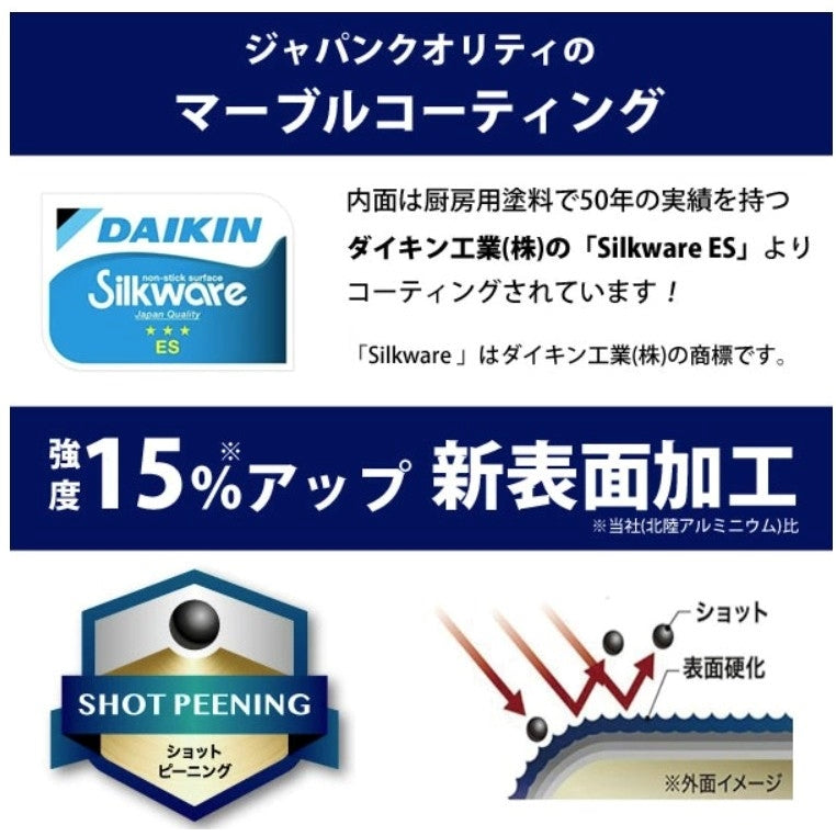 【日本製 北陸鍋】24 26 28 30cm 大理石紋不沾炒鍋/大金塗料/輕量不沾鍋/不沾鍋/北陸鍋/重力鑄造不沾鍋